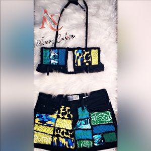 Custom Patchwork 2pc Set💚💙💛